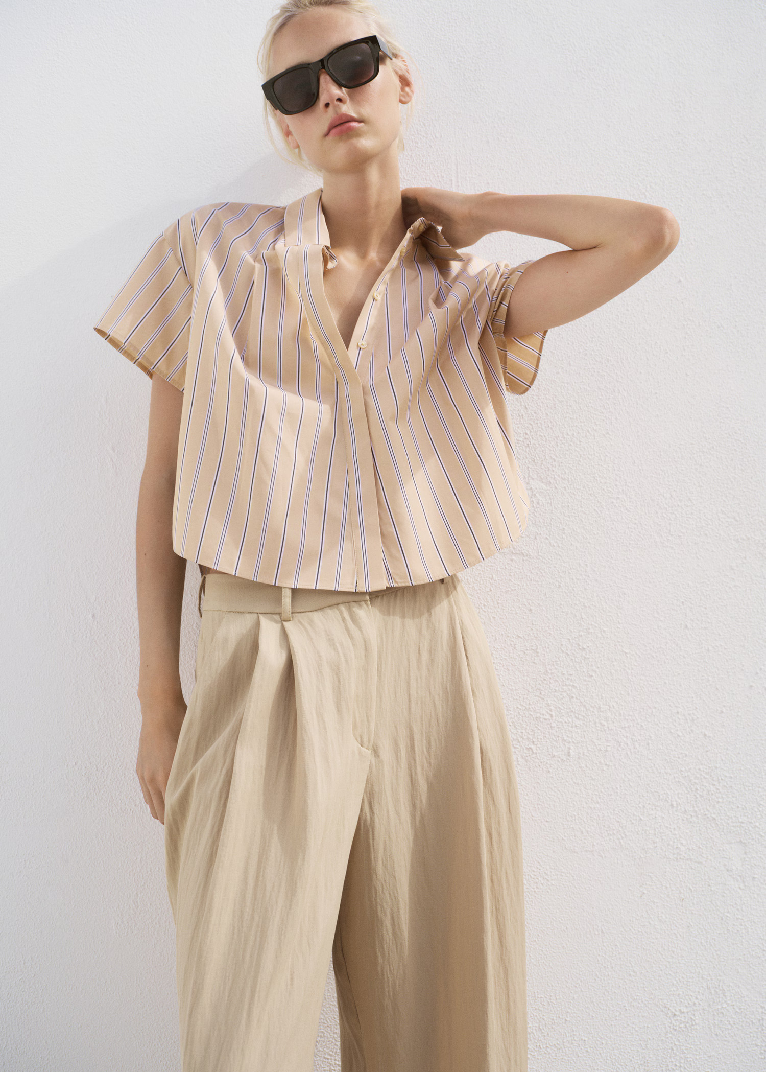 Short sleeve striped shirt | Mango (US/MX/AU)