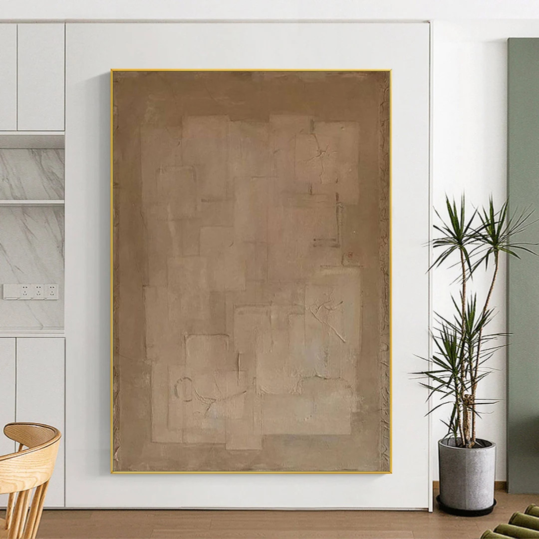 Large Brown Abstract Painting on Canvas Brown Wabi Sabi Wall - Etsy | Etsy (US)