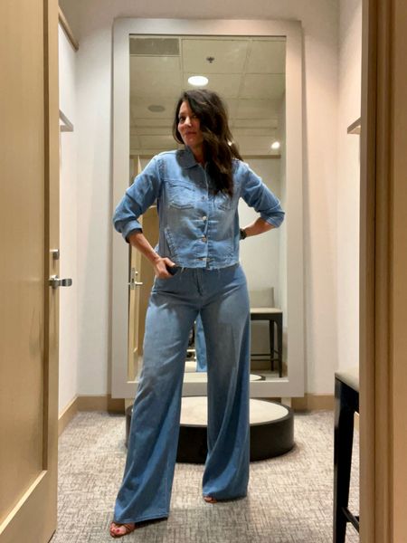From my reel on 5/9 
So soft, I’m wearing it as a shirt but it’s a denim
Jacket! You can size up on
Jacket but jeans are true 

#LTKFestival #LTKworkwear #LTKtravel