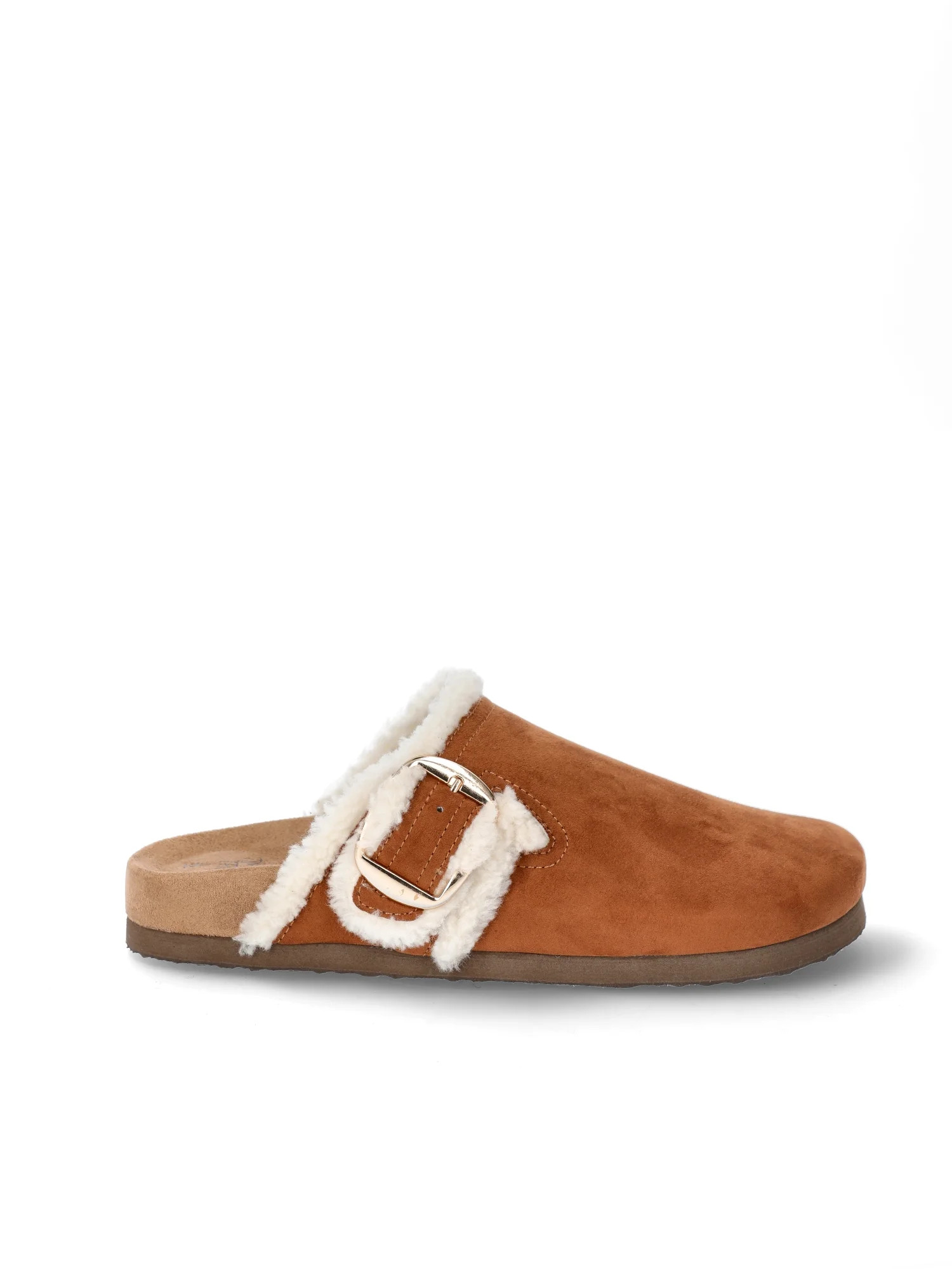 Time and Tru Women's Faux Shearling Cozy Buckle Clogs, Sizes 6-11 - Walmart.com | Walmart (US)