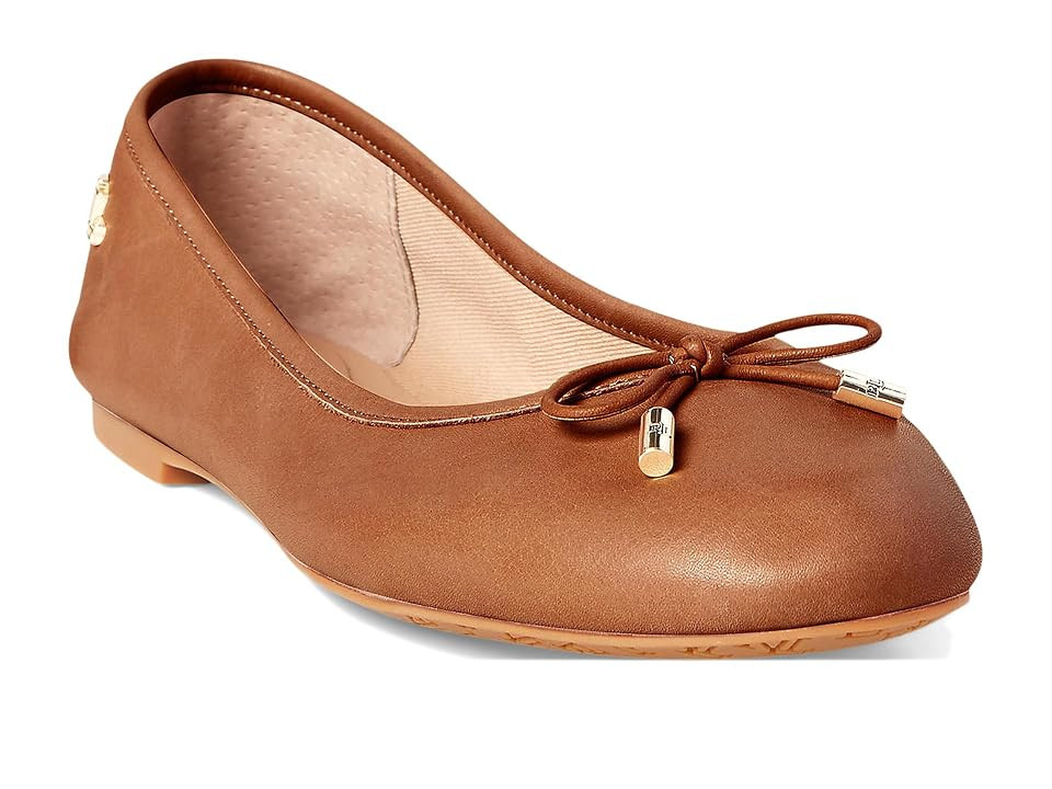 LAUREN Ralph Lauren Jayna Flat (Deep Saddle Tan) Women's Flat Shoes | Zappos