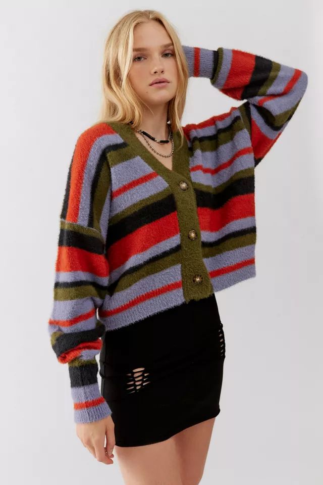 UO Thea Fuzzy Cardigan | Urban Outfitters (US and RoW)