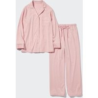 Uniqlo - Airism Cotton Pyjamas (long Sleeve) - Pink | Uniqlo SE