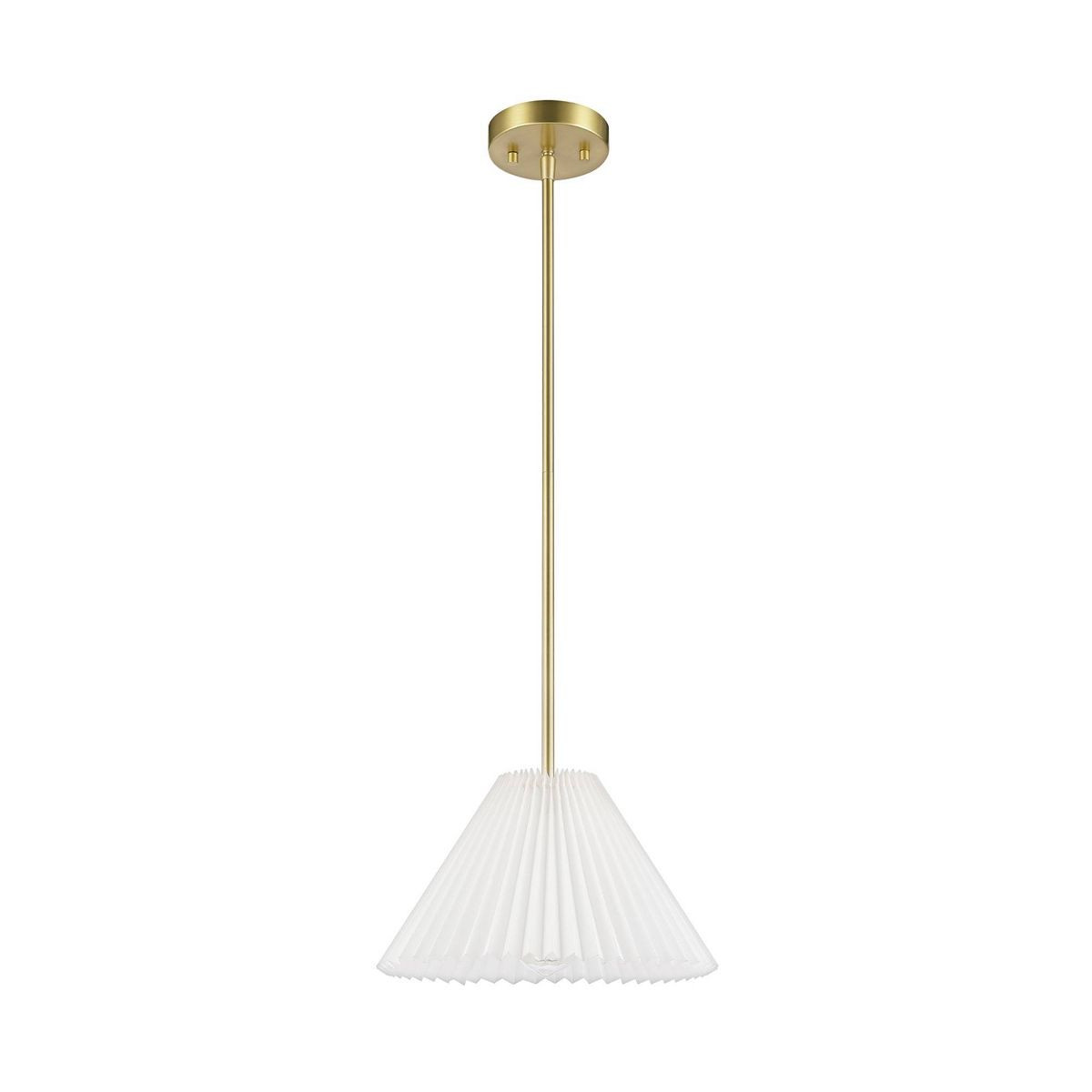 Globe Electric Matte Brass Pendant Lighting with Off-White Pleated Fabric Shade by Novogratz x Gl... | Target