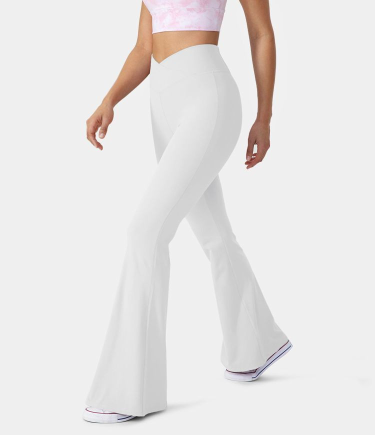 Women’s Crossover High Waisted Back Pocket Super Flare Leggings - Halara | HALARA