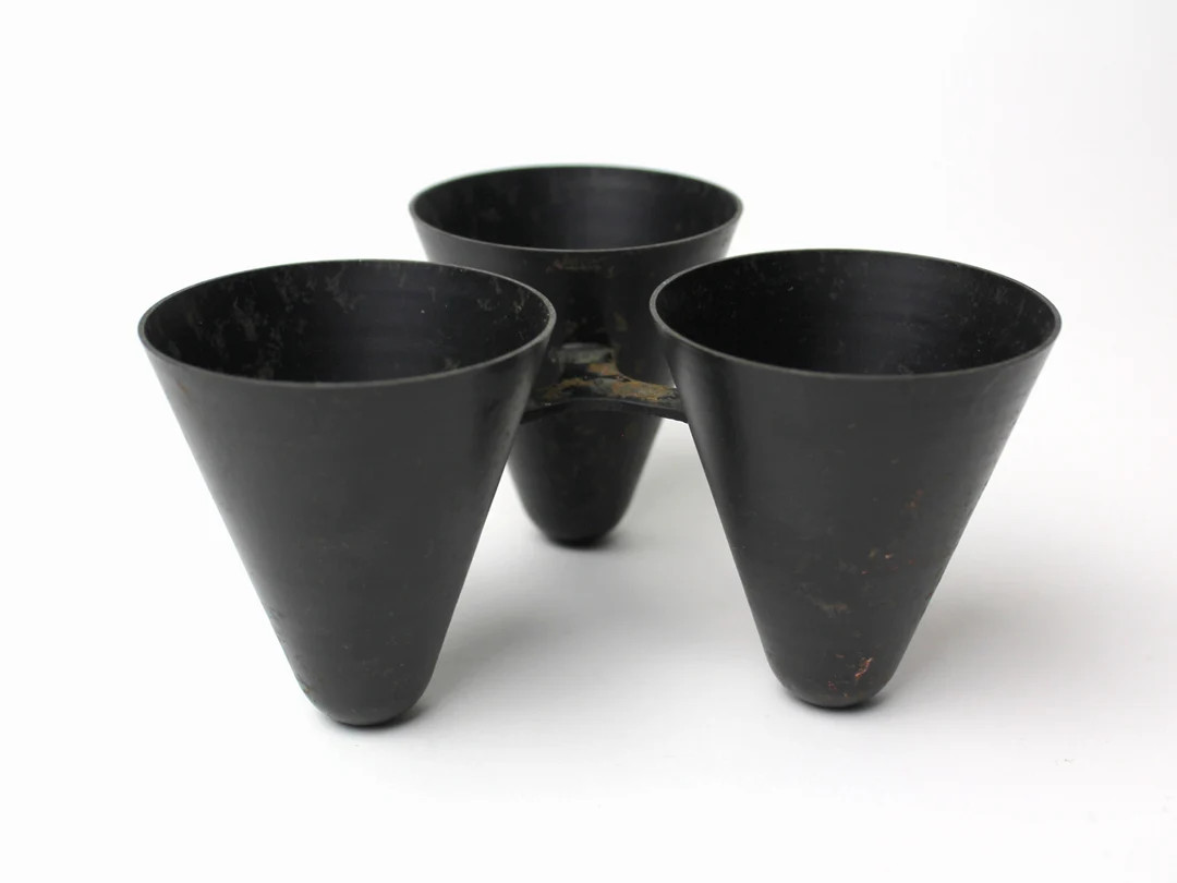 Vintage Ystad Metall Gunnar Ander Black Metal Candleholder - Tre Strutar - 3 Candle Candelabra - ... | Etsy (US)