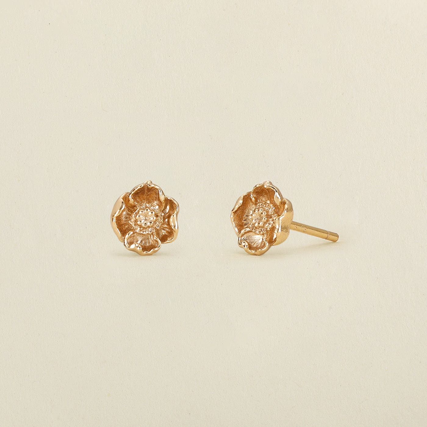 August Birth Flower Stud Earrings | Gold Vermeil | Birth Flower Earrings | Made by Mary (US)