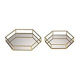 Elk Home Mirrored Hexagonal Trays, Gold | Amazon (US)