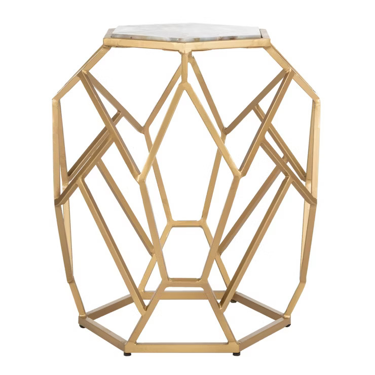 Ava Geometric Accent Table Gold - Safavieh | Target