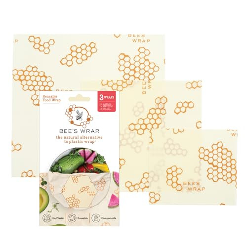 Bee's Wrap Beeswax Wraps for Food - 3 Pack of Assorted Beeswax Wraps - Small, Medium & Large Wrap... | Amazon (US)