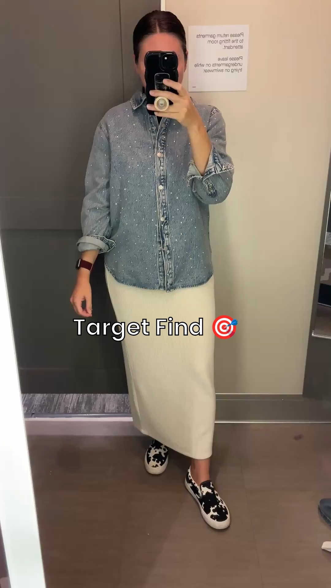 The Target rhinestone denim shirt is finally online! 🎯 I’m loving this Universal Thread denim button-down shirt with rhinestones from Target (wearing size Small) — it’s the perfect mix of casual and glam. The light wash gives it that relaxed, vintage feel, while the subtle rhinestone accents add just the right hint of sparkle. It would be perfect for a casual Christmas party, holiday event, or New Year’s Eve party! 🎉 
This piece works so well in a minimalist wardrobe because you get the laid-back denim vibe, but also something elevated to pair with simple gold jewelry and neutral tones. Whether you’re styling it with jeans for a double-denim look, layering it over a slip dress, or tucking it into a high-waisted skirt, it’s versatile and chic.
If you’re shopping for affordable denim shirts, rhinestone detailing, or a casual-chic top that’s fun but still wearable, this one’s a win. Linked the exact piece here so you can grab it while it’s in stock.

#LTKHoliday #LTKStyleTip #LTKMidsize