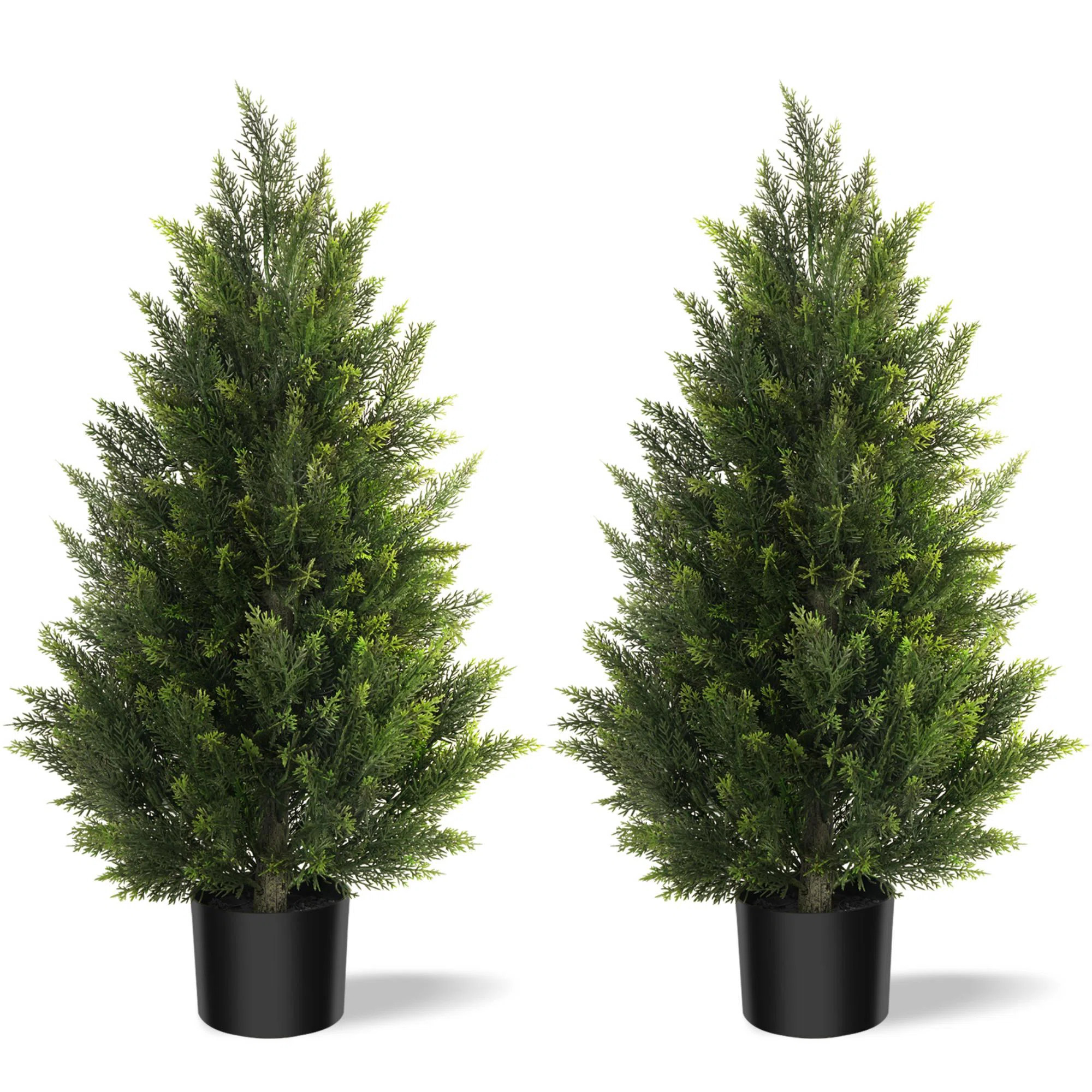 Artificial Cedar Tree Set In A Pot,Fake Tree (Set of 2) | Wayfair North America