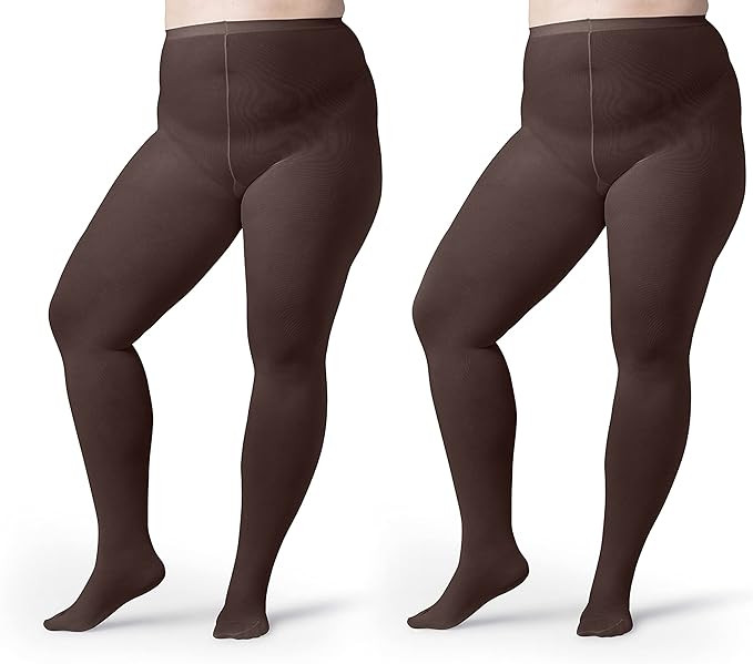 Silky Toes Plus Size Tights for Women Opaque Curvy Nylons Stockings 1-2 Pair Colored 1X 2X 3X 4X ... | Amazon (US)