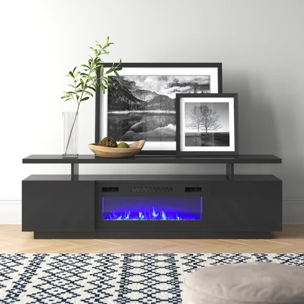 Burkard TV Stand for TVs up to 78" with Fireplace Included | Wayfair North America
