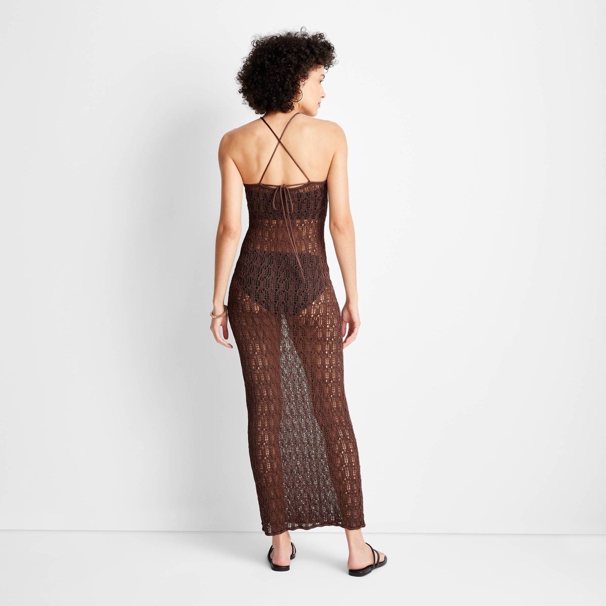 Women's Open Stitch Ankle Length Dress - Future Collective™ with Jenee Naylor Copper | Target