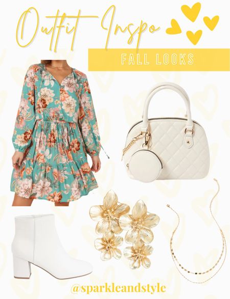 Outfit Inspo: Fall Looks 

Who says you can’t wear florals for fall? This green floral dress is perfect for transitioning from summer to fall! I styled it with white booties, a white quilted purse, gold flower earrings, and gold layered necklaces! 

#LTKSale 

#LTKunder50 #LTKSeasonal #LTKunder100
