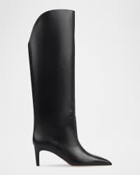 Gaia Leather Point-Toe Knee Boots | Neiman Marcus
