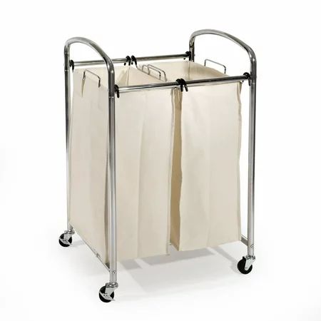 Mobile Double Bag Compact Laundry Hamper Sorter Cart, Chrome | Walmart (US)