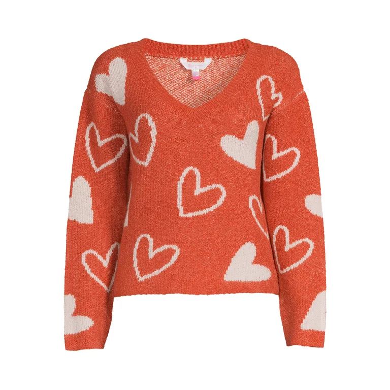 No Boundaries Juniors' Pullover HeartStar Sweater | Walmart (US)
