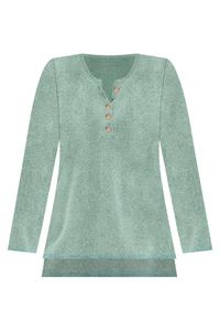 Thinking Of You Olive Fuzzy Henley Blouse | Pink Lily