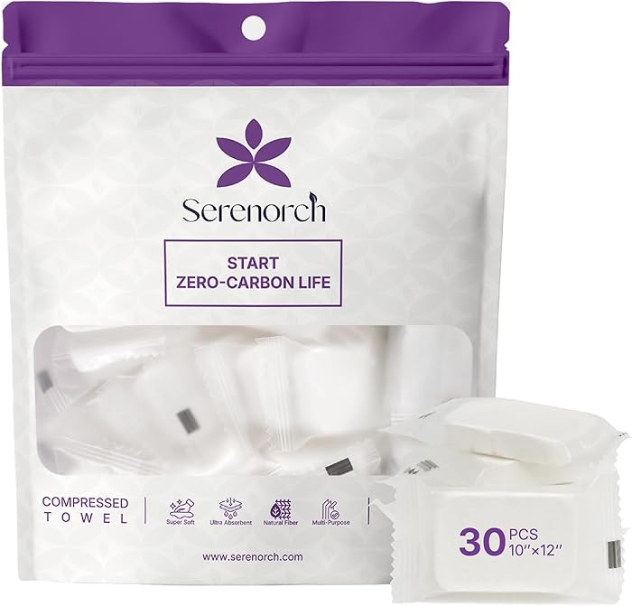 Large Compressed Towel Tablets 30 Count, XL 10x12 Disposable Face Towel for Travel and Camping, P... | Amazon (US)