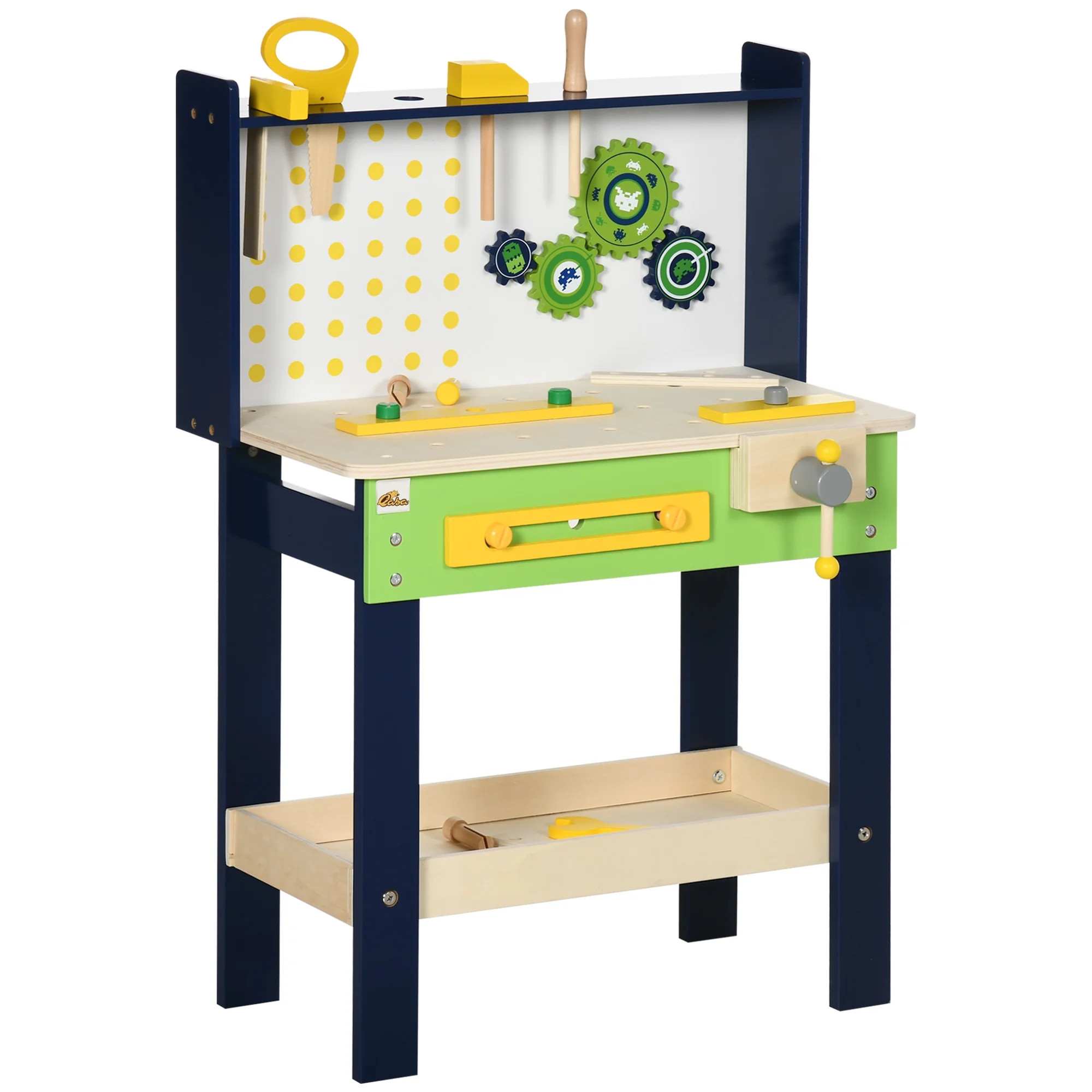 Qaba Wooden Kids Tool Bench with 27 Piece Tool Kit, Construction Work Shop Toy for Toddlers & Age... | Walmart (US)