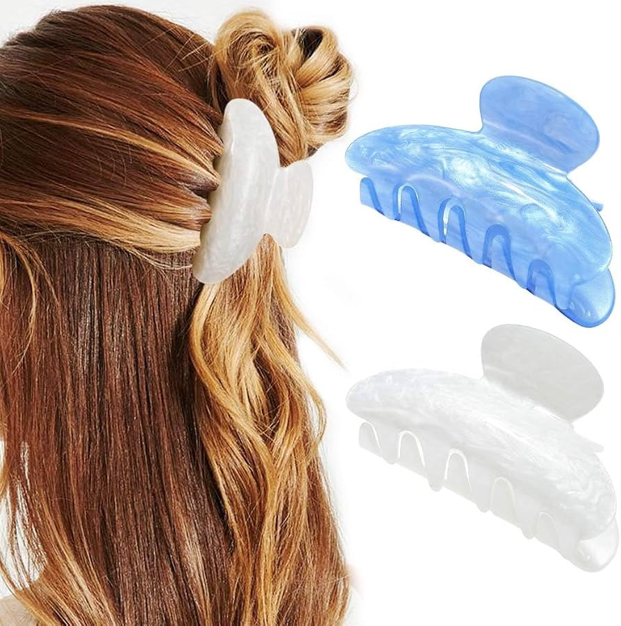 CAKURE Acrylic Claw Clips Pink Hair Clips Cute Hair Claw Barrettes Medium Nonslip Hair Claw Hair ... | Amazon (US)