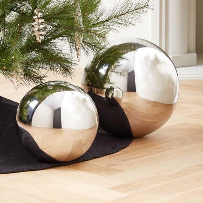 Nix Stainless Steel Decorative Orbs, Set of 2 | CB2