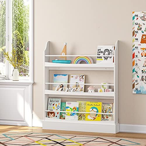 UTEX Kids Bookshelf,3 Tiers Children's Bookcases and Storage, Kids Bookcase Rack Wall for Bedroom,St | Amazon (US)