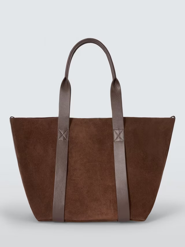 John Lewis Luxe Tote Bag, Chocolate Suede | John Lewis (UK)