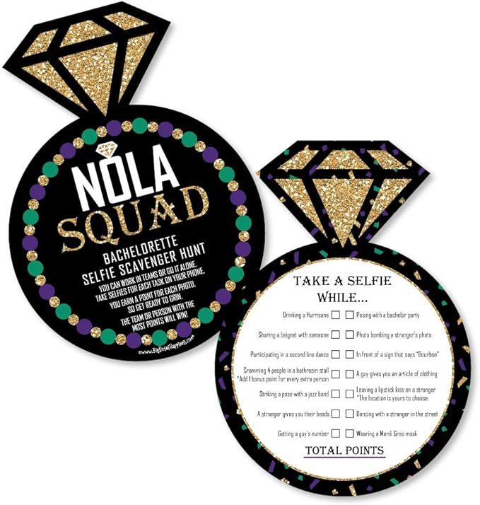 Big Dot of Happiness Nola Bride Squad - Selfie Scavenger Hunt - New Orleans Bachelorette Party Ga... | Amazon (US)