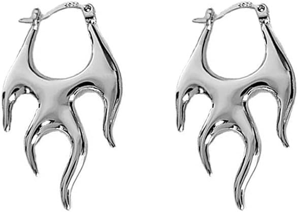 Punk Flame Hoop Earrings for Women Girls Minimalist Dangle Drop Huggie Hoops Statement Earrings S... | Amazon (US)