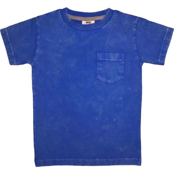 Kids Solid Enzyme Pocket Tee, Cobalt | Maisonette