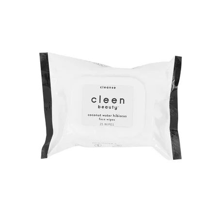 cleen beauty Coconut Water Hibiscus Face Wipes 25 Wipes | Walmart (US)