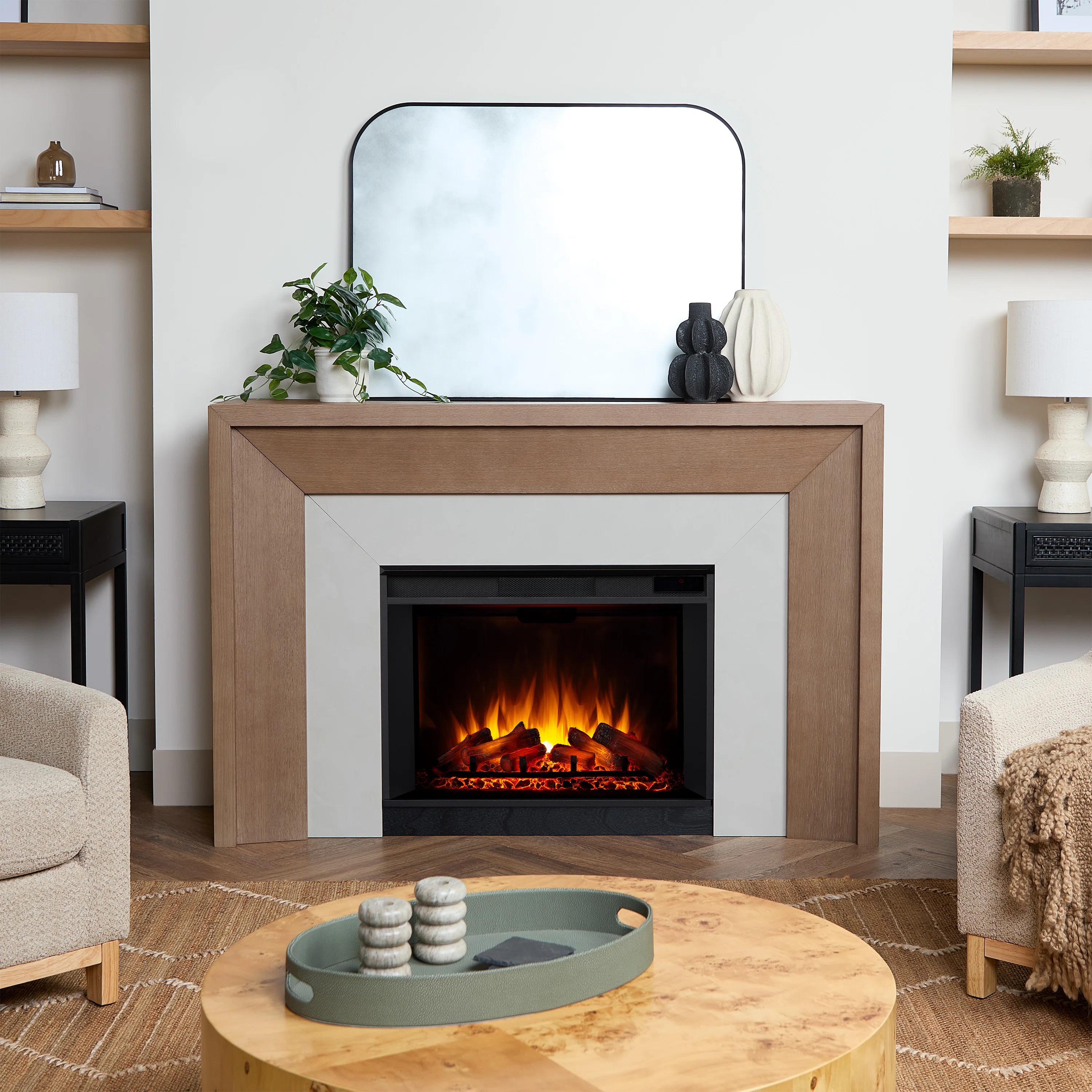 Brooks 64" Grand Electric Fireplace by Real Flame | Wayfair North America