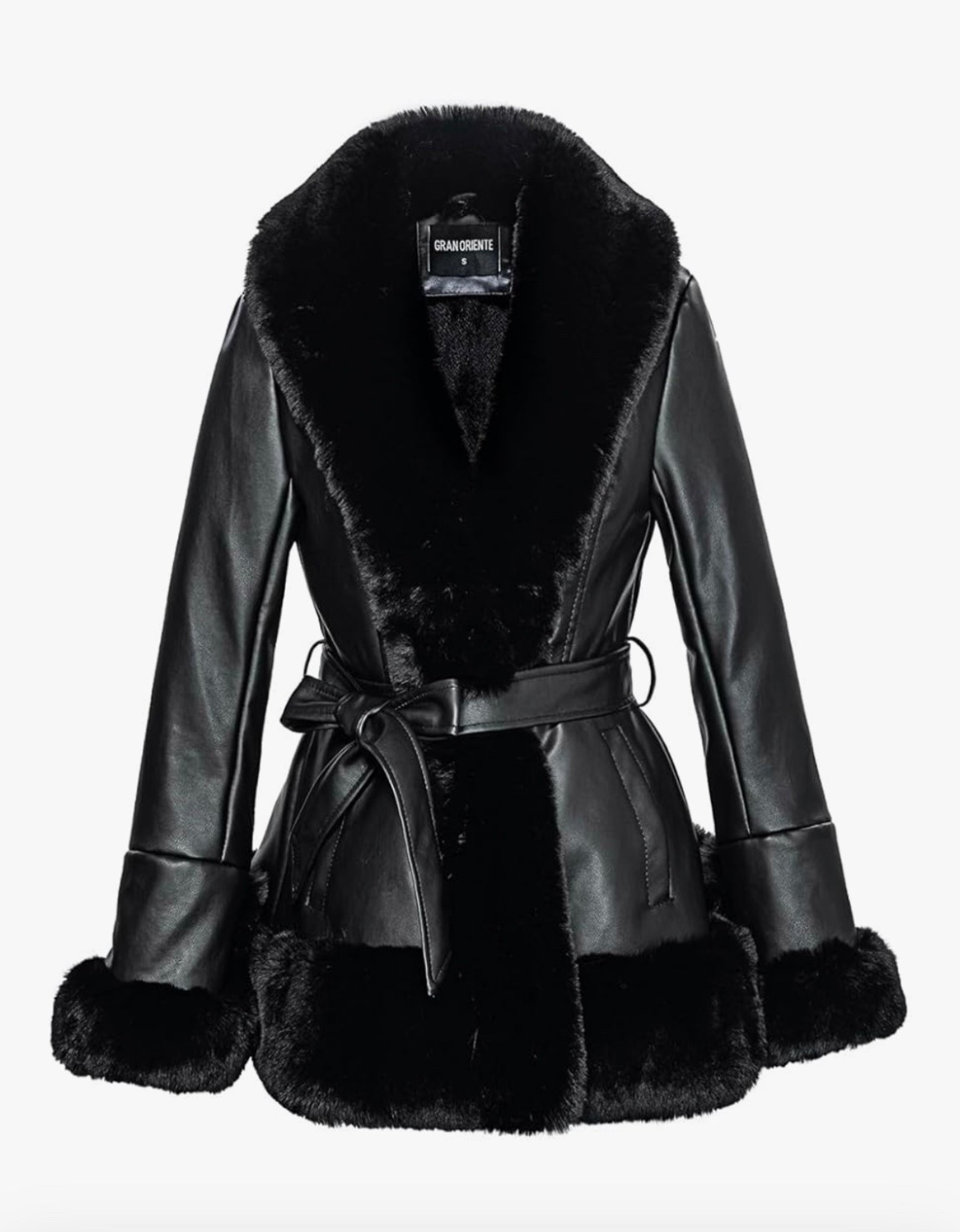 GRAN ORIENTE Women's Faux Leather Jacket with Faux Fur Collar, Winter Long Sleeve Furry Trim Peplum Parka Coat with Belt

Cute winter fur coats

#LTKWorkwear #LTKHoliday #LTKgrwm