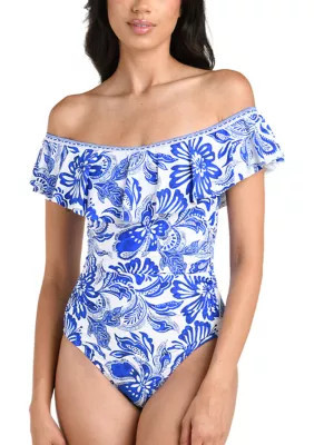 La Blanca Women's Off Shoulder One Piece Swimsuit, 14 | Belk