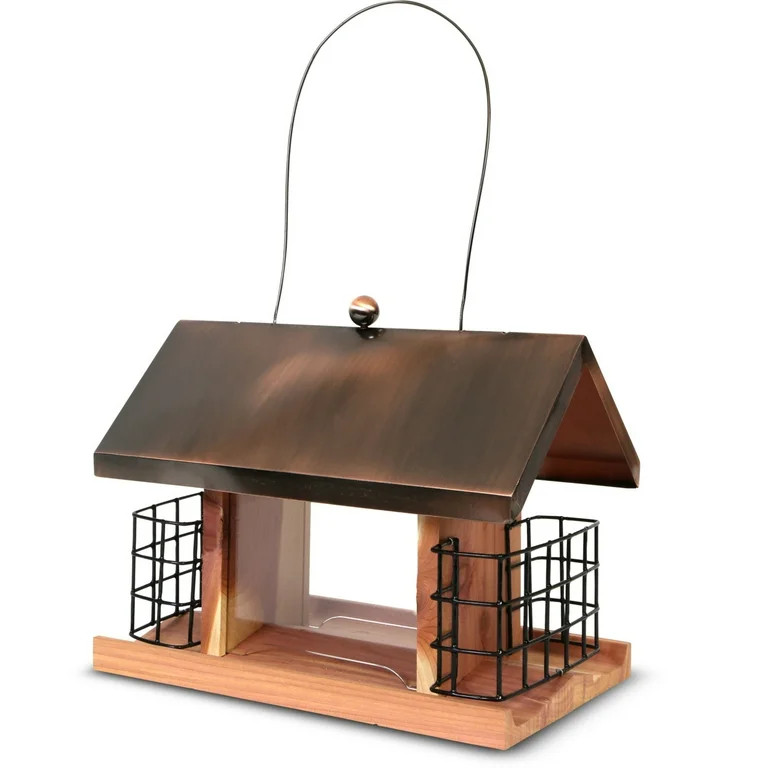 Pennington Cedar Copper Roof Cafe Bird Feeder Feeding Frenzy 2.5 Pounds | Walmart (US)