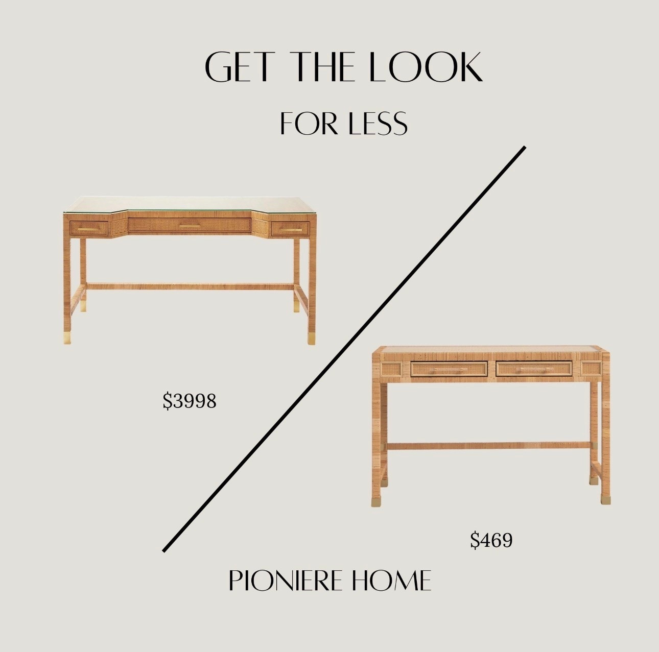 Get the look for less. Rattan desk, coastal furniture, Serena & Lily dupe, designer look for less, office furniture  



#LTKHome #LTKSeasonal #LTKSaleAlert