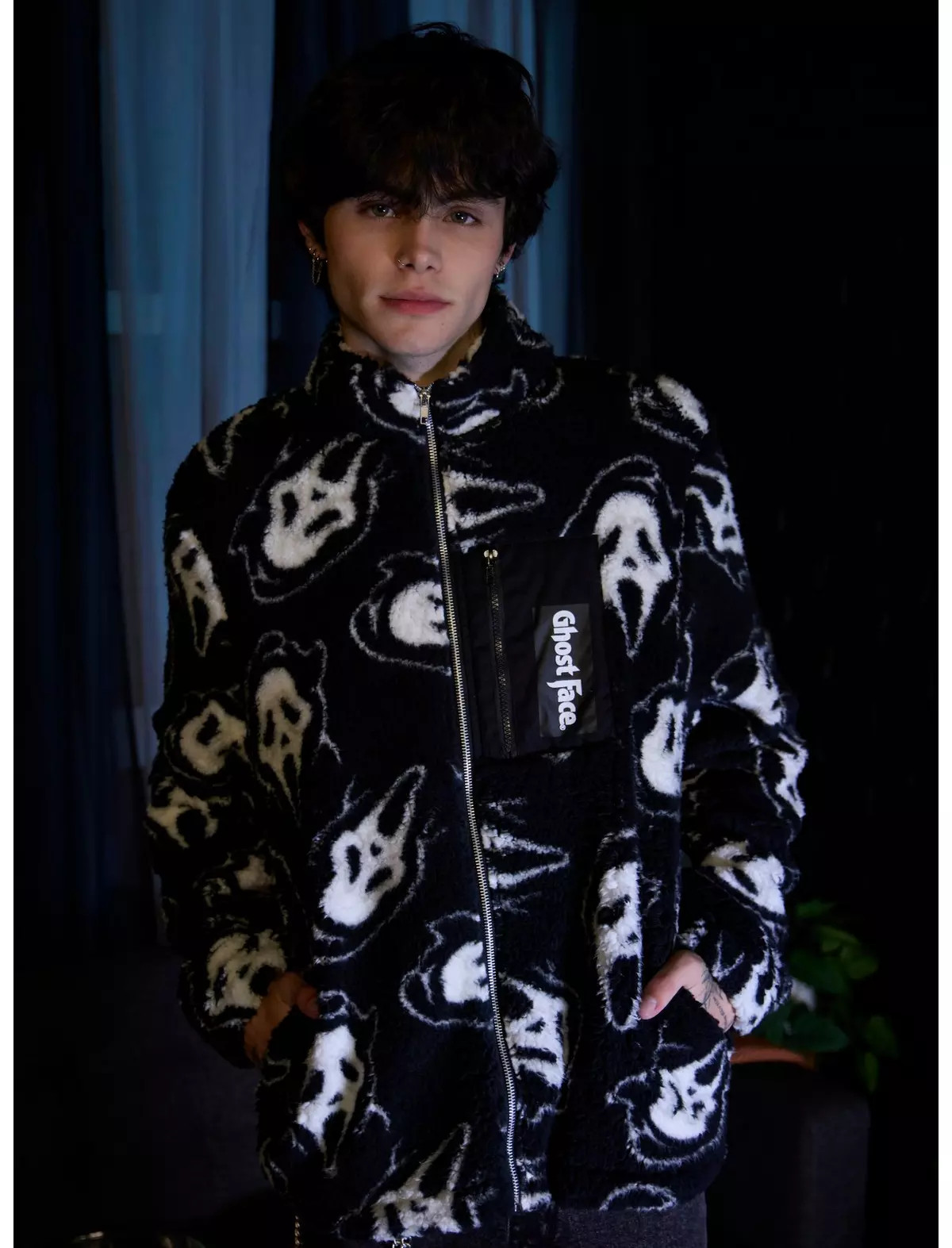 Ghost Face Sherpa Jacket | Hot Topic | Hot Topic