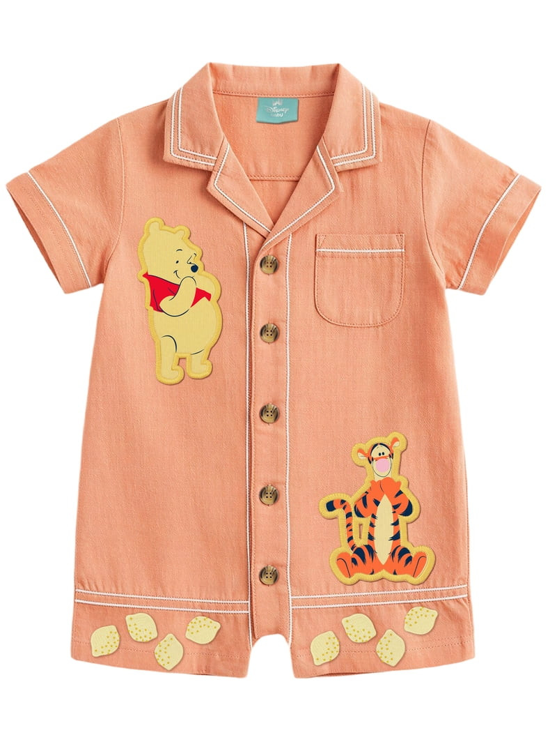 Winnie The Pooh Baby Boy Linen Romper, Sizes 0/3 Months-24 Months | Walmart (US)