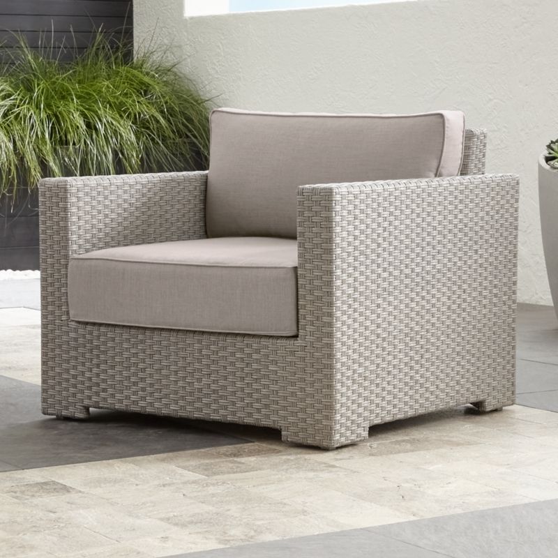 Ventura Quartz Lounge Chair with Silver Sunbrella Cushions | Crate and Barrel | Crate & Barrel