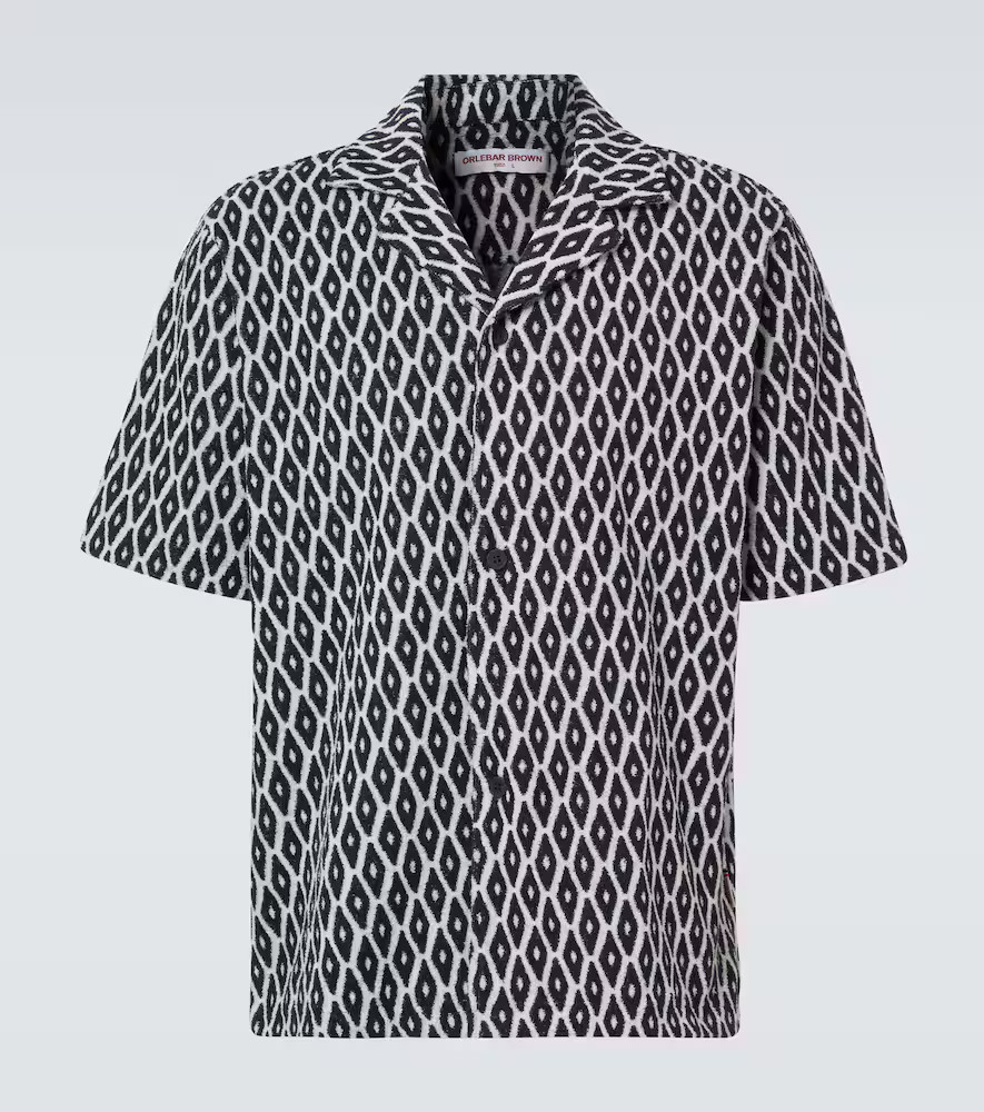 Orlebar Brown Printed cotton-blend terry shirt | Mytheresa (UK)