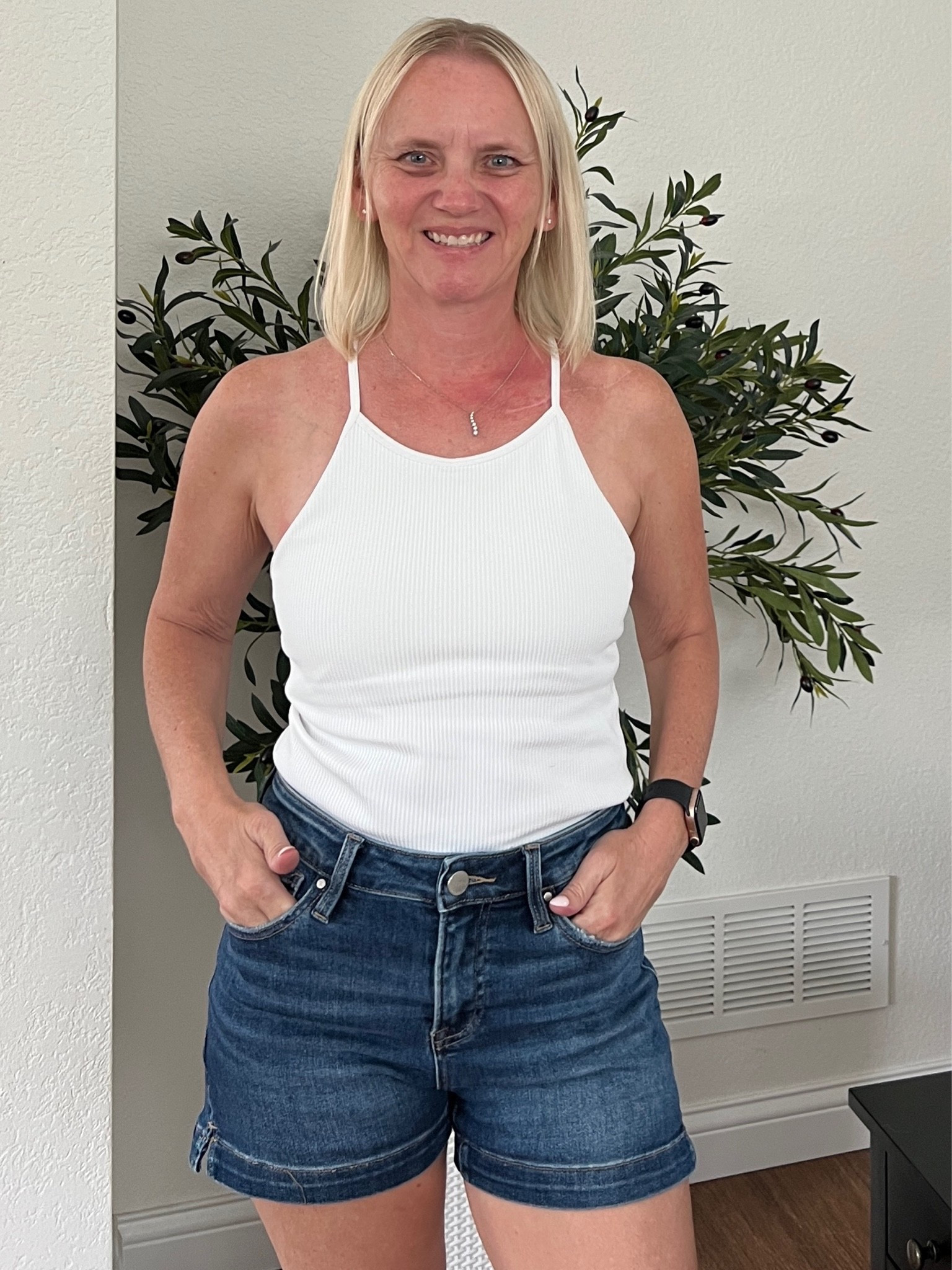 I’m loving this outfit! These shorts are so comfortable and the tank has a built in bra.

#LTKootd #LTKPetite #LTKOver40