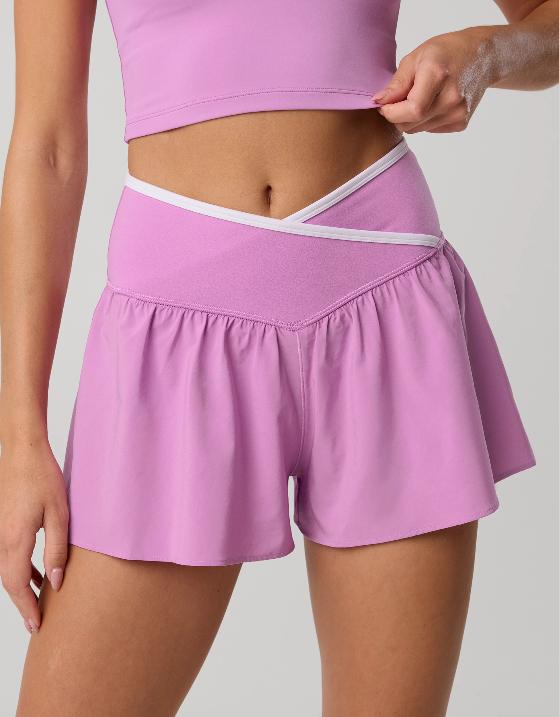 OFFLINE By Aerie Real Me Tipped Crossover Flowy Short | American Eagle Outfitters (US & CA)
