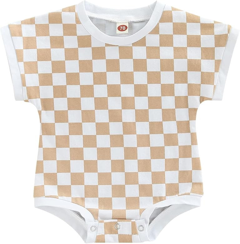 Newborn Baby Boy Letter Print Short Sleeve Romper Summer One Piece Clothes | Amazon (US)