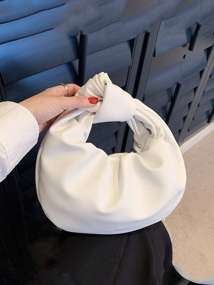 Fashionable Minimalist Cloud Shaped Pleated Handbag, New Style, Versatile Crossbody Or Clutch Bag | SHEIN