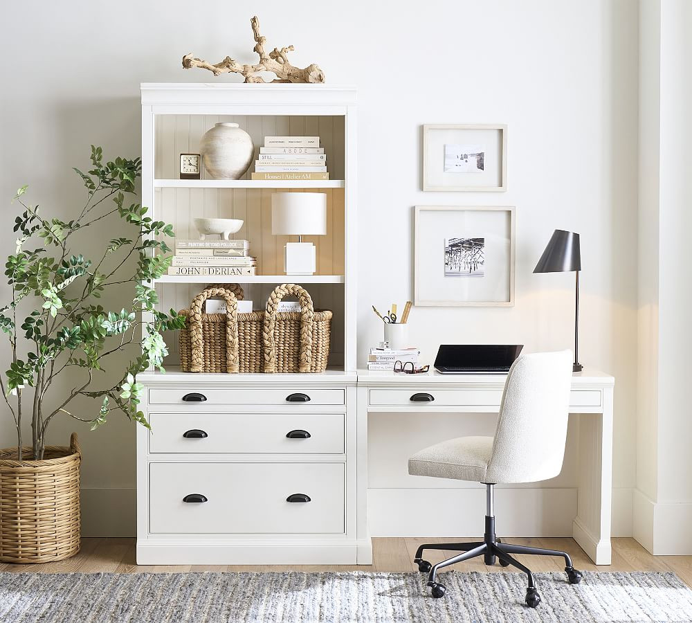 Aubrey Writing Desk with Bookcase & File Cabinet (78") | Pottery Barn (US)