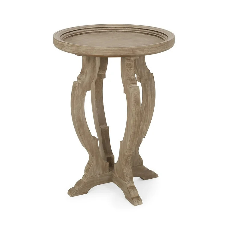 Emilya French Country Accent Table with Round Top, Natural | Walmart (US)
