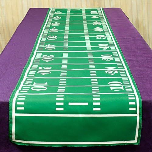 72" Green Polyester Table Runner With White Screen Printed Football Field Design | Amazon (US)